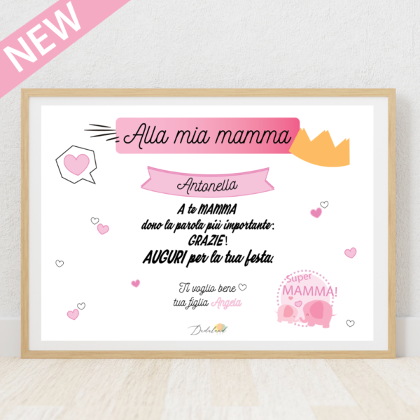 Quadretto personalizzato per la festa della Mamma.